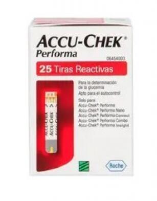 TIRAS ACCU-CHEK PERFORMA S/CHIP C/25 UNID